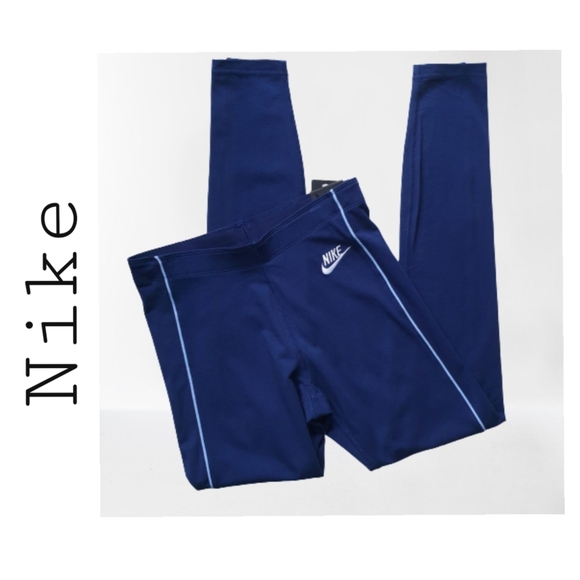 Nike Royal Blue Women's Pinstripe Workout Leggings Sz Small - Picture 9 of 9